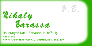 mihaly barassa business card